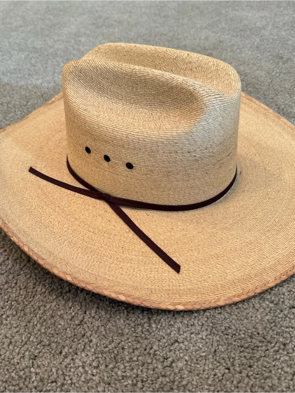 Double S Mexican Palm Leaf Straw Cowboy Hat Size 6 7/8